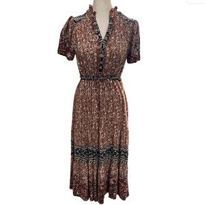 4/$30 Knox Rose Brown and Black Midi Dress size small